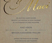 Foil stamped and letterpress printed wedding invitation.