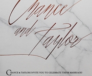 Digital and foil stamped wedding invitation