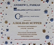 Two color letterpress printed corporate Holiday card.