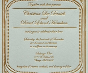 Foil stamped wedding invitation.