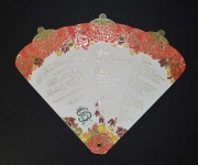 Offset printed and foil stamped fan style program