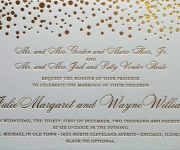 Foil stamped wedding invitation.