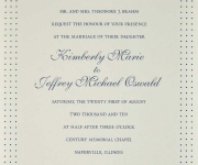Pristine gloss thermography on this wedding invitation 