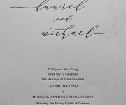 Digital and letterpress printed wedding invitation