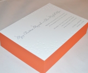 Edge colored wedding invitation.