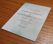 Wedding invitation in digital printing, letterpress and foil stamping
